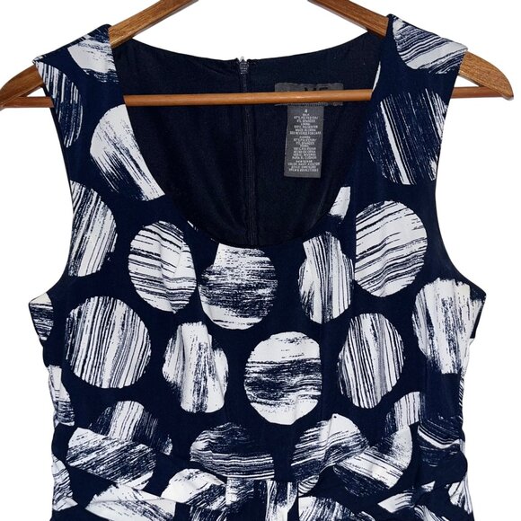 George Navy & White Polka Dot Sleeveless Dress Size 4 Polyester & Spandex - Picture 2 of 10